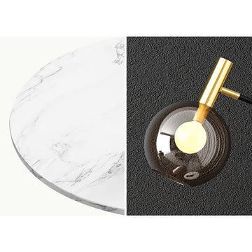 67" Modern Tray Table Floor Lamp 1-Light Cognac Dome Glass Shade in Black